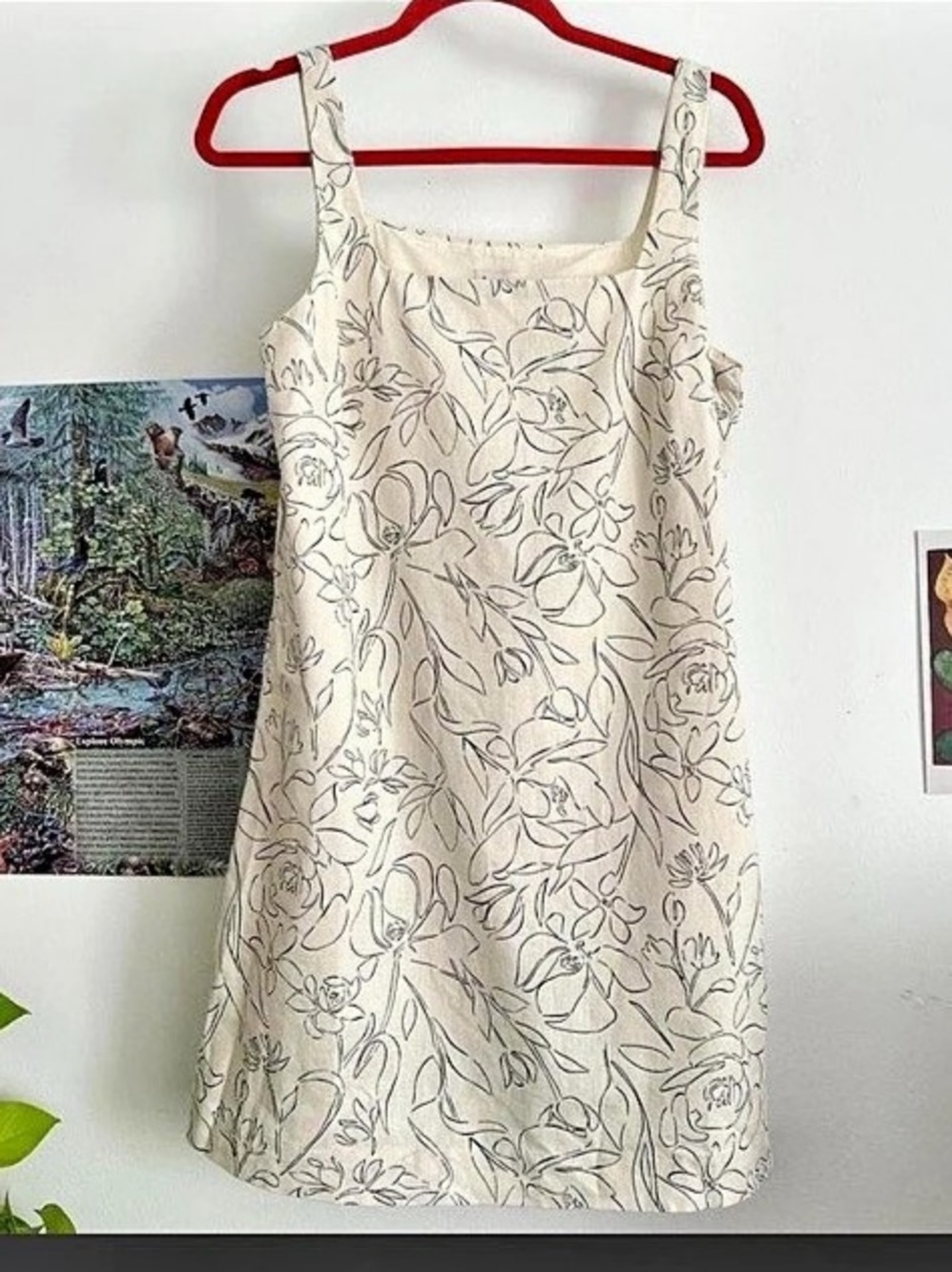 Floral Mini Dress in Cream Size S NWT